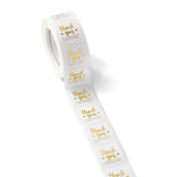 Craspire Thank You Stickers Roll, Flat Round Paper Gift Tag Stickers, Adhesive Labels Stickers, Heart Pattern, 2.8cm, about 28mm wide, Stickers: 25x0.1mm, about 500pcs/roll