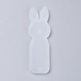 Silicone Bunny Bookmark Molds, Resin Casting Molds, Rabbit Head, White, 92x29x4.5mm, Inner Diameter: 89x25mm