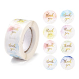 Craspire 1 Inch Thank You Stickers, Self-Adhesive Stickers, Roll Sticker, Flat Round with Word Thank You, for Party Decorative Presents, Colorful, 2.5cm, 500pcs/roll