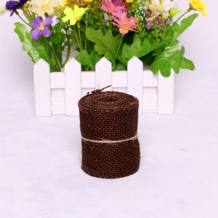 CRASPIRE Burlap Ribbon, Flower Pattern, for Gifts Wrapping Party  Decorating, Pink, 1 inch(25mm), about 5.4yards(5m)/roll