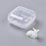 DIY Crystal Epoxy Resin Material Filling, Christmas Reindeer/Stag, For Display Decoration, with Transparent Box, White, 15x16x10mm, Box: about 3.8x3.5x1.8cm