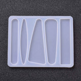 DIY Silicone Hair Clip Molds, Resin Casting Molds, for UV Resin, Epoxy Resin Jewelry Making, Column & Horse Eye & Triangle & Rectangle, White, 78x98x4mm, Inner Diameter: 68~70x10~24mm