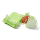 10 pc Organza Bags, with Ribbons, Light Green, 12x9cm
