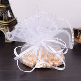 100 pc PandaHall 5 Sizes White Organza Bags, 100pcs Sheer Drawstring Bags Jewellery Pouches Wedding Favors Bag Jewellery Gift Bags Candy Bags for Goodie, Birthday, Party, Christmas, Festival