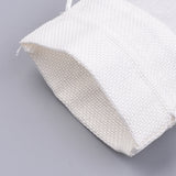 5 pc Cotton Packing Pouches, Drawstring Bags, with Organza Ribbons, Creamy White, 14~15x10~11cm