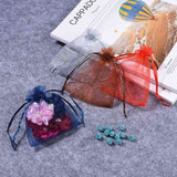 100 pc Mixed Color Organza Gift Bags, Jewelry Mesh Pouches for Wedding Party Christmas Gifts Candy Bags, Rectangle, about 10cm wide, 12cm long