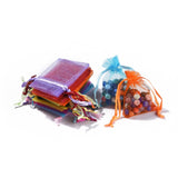 100 pc Organza Bags Mix, Assorted Colors, about 7x5.5cm