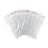 100 pc OPP Cellophane Bags, Small Jewelry Storage Bags, Self-Adhesive Sealing Bags, Rectangle, Clear, 14x8cm, Unilateral Thickness: 0.035mm, Inner Measure: 10.5x8cm