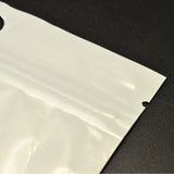 50 pc Pearl Film PVC Zip Lock Bags, Resealable Packaging Bags, with Hang Hole, Top Seal, Rectangle, White, 13x8cm