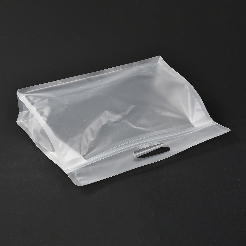 Transparent Plastic Zip Lock Bag, Plastic Stand Up Pouch, Resealable Bags, with Handle, Clear, 23x30x0.08cm Plastic Clear