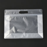 5 pc Transparent Plastic Zip Lock Bag, Plastic Stand up Pouch, Resealable Bags, with Handle, Clear, 23x30x0.08cm