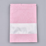 10 pc Plastic Zip Lock Bags, Resealable Aluminum Foil Pouch, Food Storage Bags, Rectangle, Maple Leave Pattern, Hot Pink, 15.1x10.1cm, Unilateral Thickness: 3.9 Mil(0.1mm)