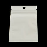 100 pc Pearl Film Plastic Zip Lock Bags, Resealable Packaging Bags, with Hang Hole, Top Seal, Self Seal Bag, Rectangle, White, 13x8cm, inner measure: 9.5x7cm