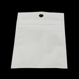 10 pc Pearl Film Plastic Zip Lock Bags, Resealable Packaging Bags, with Hang Hole, Top Seal, Rectangle, White, 24x16cm, inner measure: 20x14.5cm