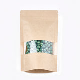 10 pc Resealable Kraft Paper Bags, Resealable Bags, Small Kraft Paper Stand up Pouch, with Window, Navajo White, 20x12cm