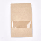 10 pc Resealable Kraft Paper Bags, Resealable Bags, Small Kraft Paper Stand up Pouch, with Window, Navajo White, 20x12cm
