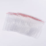200 pc Plastic Zip Lock Bags, Resealable Packaging Bags, Top Seal, Rectangle, Clear, 6x4cm, Unilateral Thickness: 1.6 Mil(0.04mm)
