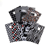 50 pc Printed Plastic Bags, Rectangle, Black, 25x20cm