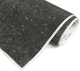 Craspire Self Adhesive Glass Rhinestone Glue Sheets, for Trimming Cloth Bags and Shoes, Black, 40x24cm, Rhinestone: 2.3~2.4mm, about 15400 beads/pc