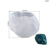Faceted Skull Pen Holder Silicone Molds, for UV Resin, Epoxy Resin Craft Making, Ghost White, 96x69mm