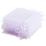 50 pc Organza Bags, Rectangle, White, about 10cm wide, 15cm long