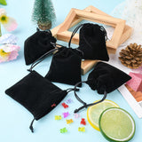 5 pc Velvet Jewelry Bags, Black, 105x90mm