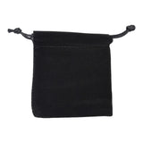 5 pc Velvet Jewelry Bags, Black, 105x90mm