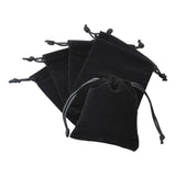5 pc Velvet Jewelry Bags, Black, 105x90mm