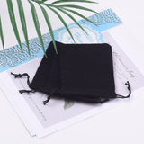 10 pc Velvet Cloth Drawstring Bags, Jewelry Bags, Christmas Party Wedding Candy Gift Bags, Black, 9x7cm