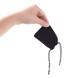 10 pc Velvet Cloth Drawstring Bags, Jewelry Bags, Christmas Party Wedding Candy Gift Bags, Black, 9x7cm