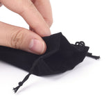 10 pc Velvet Cloth Drawstring Bags, Jewelry Bags, Christmas Party Wedding Candy Gift Bags, Black, 9x7cm