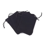 10 pc Velvet Cloth Drawstring Bags, Jewelry Bags, Christmas Party Wedding Candy Gift Bags, Black, 9x7cm