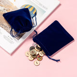 10 pc Rectangle Velvet Pouches, Gift Bags, Dark Blue, 12x10cm