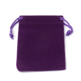 10 pc Rectangle Velvet Pouches, Gift Bags, Indigo, 12x10cm