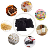 10 pc Rectangle Velvet Pouches, Candy Gift Bags Christmas Party Wedding Favors Bags, Black, 9x7cm