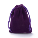 10 pc Rectangle Velvet Pouches, Gift Bags, Indigo, 9x7cm