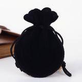 10 pc Gourd Velvet Bags, Black, 9.5x7.5cm