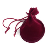 10 pc Gourd Velvet Bags, Dark Red, 9.5x7.5cm