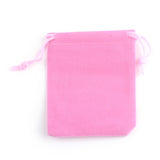 5 pc Rectangle Velvet Pouches, Gift Bags, Pink, 7x5cm
