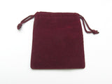 10 pc Velvet Jewellery Bag, Dark Red, About 7cmx9cm