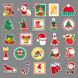 Craspire 100Pcs Christmas PVC Self Adhesive Stickers, Waterproof Decals for Water Bottle, Helmet, Luggage, Mixed Shapes, 55~85mm