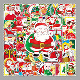 Craspire 100Pcs Christmas PVC Self Adhesive Stickers, Waterproof Decals for Water Bottle, Helmet, Luggage, Mixed Shapes, 55~85mm