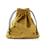 4 pc Velvet Packing Pouches, Drawstring Bags, Trapezoid with Constellation Pattern, Dark Goldenrod, 21x21cm