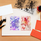 Craspire PVC Stamps, for DIY Scrapbooking, Photo Album Decorative, Cards Making, Stamp Sheets, Film Frame, Rose Pattern, 21x14.8x0.3cm