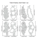 CRASPIRE 4Pcs 4 Styles Carbon Steel Cutting Dies Stencils, for DIY Scrapbooking, Photo Album, Decorative Embossing, Paper Card, Flower Pattern, 15.4x6.9~8x0.08cm