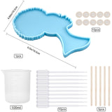 DIY African Women Making Kits, with Silicone Molds, Silicone 100ml Measuring Cup, Plastic Transfer Pipettes, Birch Wooden Craft Ice Cream Sticks, Latex Finger Cots, Sky Blue, 27pcs/set - CRASPIRE