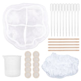 DIY Ashtray Shape Making Kits, with Silicone Molds, Silicone 100ml Measuring Cup, Plastic Transfer Pipettes, Birch Wooden Craft Ice Cream Sticks, Latex Finger Cots, White, 27pcs/set - CRASPIRE