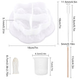 DIY Ashtray Shape Making Kits, with Silicone Molds, Silicone 100ml Measuring Cup, Plastic Transfer Pipettes, Birch Wooden Craft Ice Cream Sticks, Latex Finger Cots, White, 27pcs/set - CRASPIRE