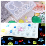DIY Cabochons Makins, with Silicone Molds, Tinfoil, Plastic Measuring Cup & Stirring Rod & Pipettes, Latex Finger Cots, Mixed Color, 66x40x8mm - CRASPIRE