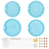 DIY Car Coaster Silicone Molds Kits, Zinc Alloy Cabochons, Stirring Rod, 100ml Measuring Cup Silicone Glue Tools, Disposable Latex Finger Cots, Mixed Color, 72x8.5mm, Inner Size: 60x64.5mm, 1pc - CRASPIRE